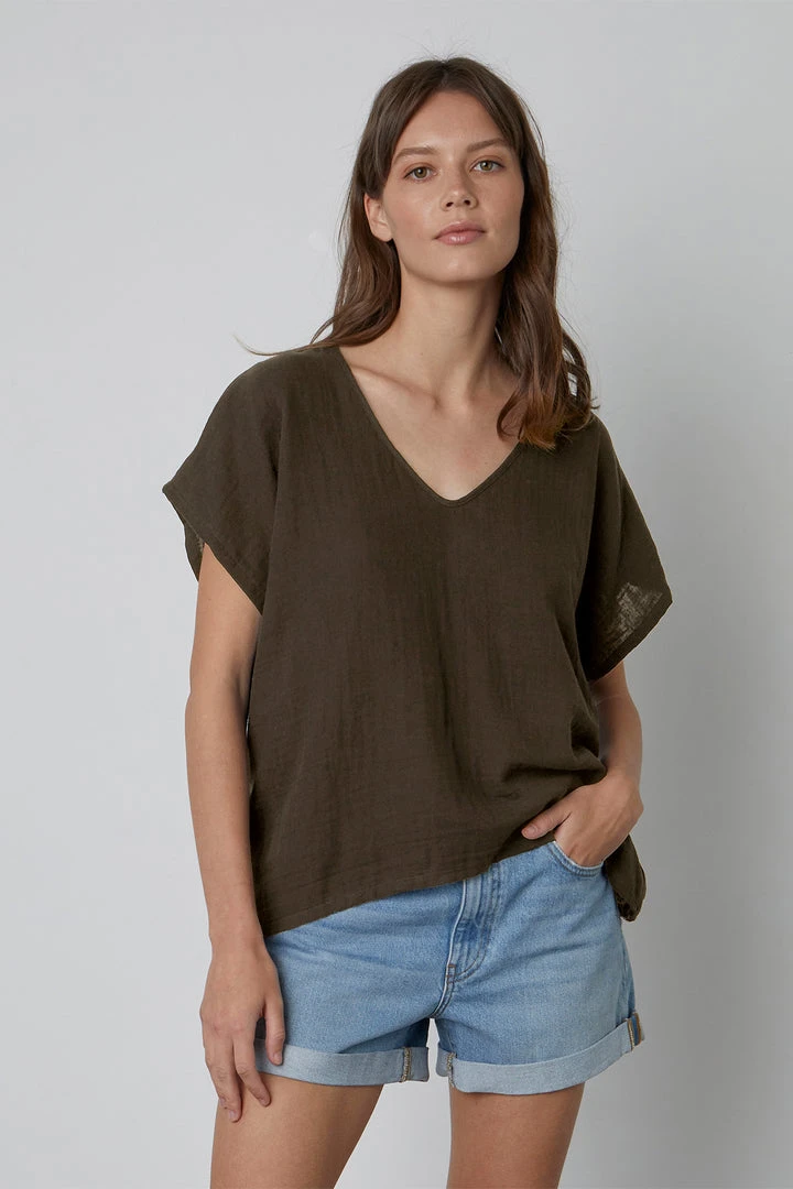 Velvet By Graham & Spencer ELSA COTTON GAUZE TOP Womens 3 Velvet By Graham & Spencer ELSA COTTON GAUZE TOP Womens