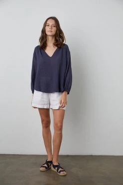 Velvet By Graham & Spencer MARILYN COTTON GAUZE PEASANT BLOUSE 11 Velvet By Graham & Spencer MARILYN COTTON GAUZE PEASANT BLOUSE