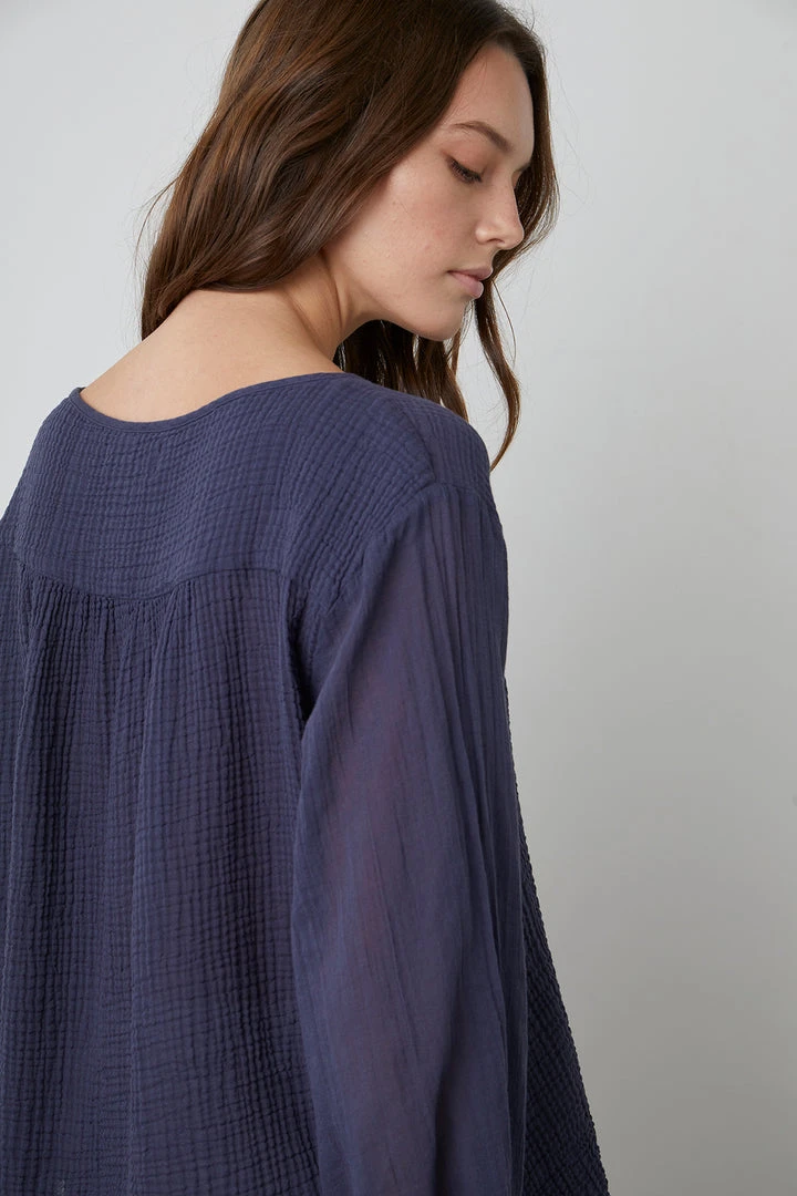 Velvet By Graham & Spencer MARILYN COTTON GAUZE PEASANT BLOUSE 7 Velvet By Graham & Spencer MARILYN COTTON GAUZE PEASANT BLOUSE