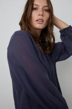 Velvet By Graham & Spencer MARILYN COTTON GAUZE PEASANT BLOUSE 13 Velvet By Graham & Spencer MARILYN COTTON GAUZE PEASANT BLOUSE