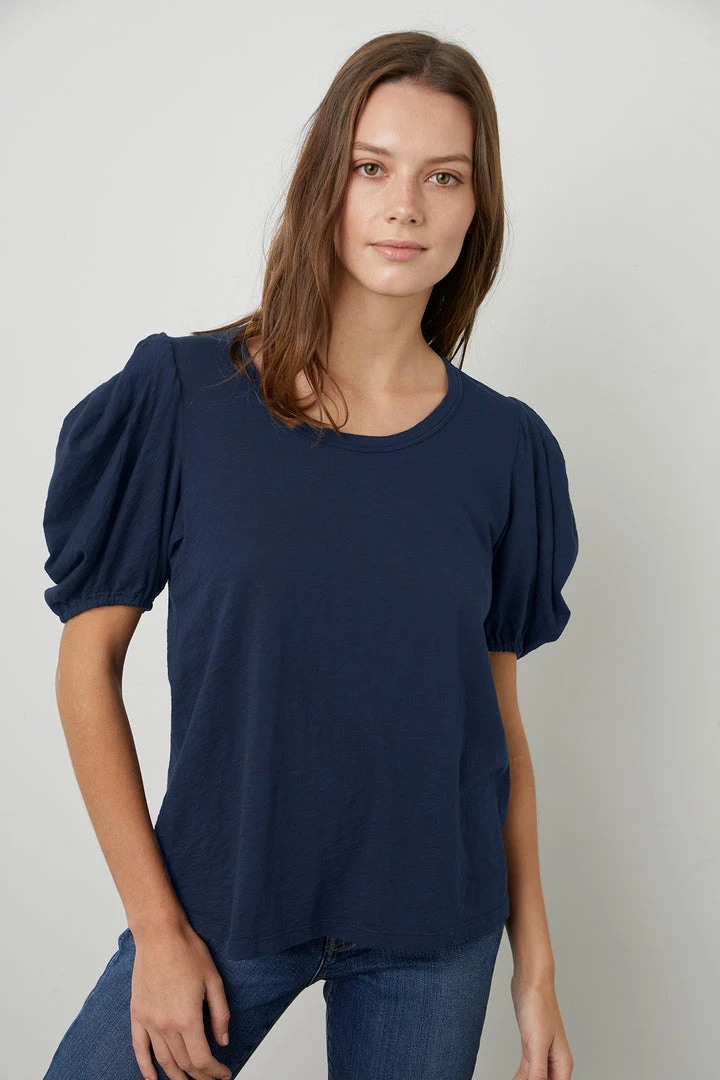 Velvet By Graham & Spencer Womens KIERA PUFF SLEEVE TEE 3 Velvet By Graham & Spencer Womens KIERA PUFF SLEEVE TEE