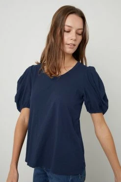 Velvet By Graham & Spencer Womens KIERA PUFF SLEEVE TEE 16 Velvet By Graham & Spencer Womens KIERA PUFF SLEEVE TEE