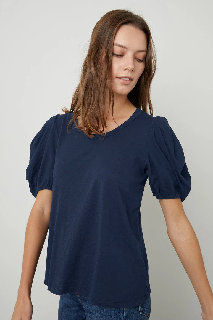 Velvet By Graham & Spencer Womens KIERA PUFF SLEEVE TEE 7 Velvet By Graham & Spencer Womens KIERA PUFF SLEEVE TEE