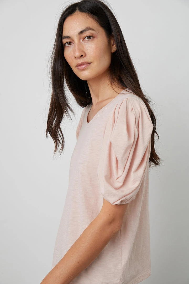Velvet By Graham & Spencer Womens KIERA PUFF SLEEVE TEE 12 Velvet By Graham & Spencer Womens KIERA PUFF SLEEVE TEE
