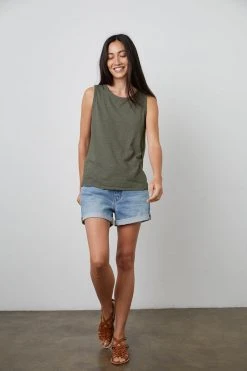 Velvet By Graham & Spencer Womens TAURUS COTTON SLUB TANK 62 Velvet By Graham & Spencer Womens TAURUS COTTON SLUB TANK