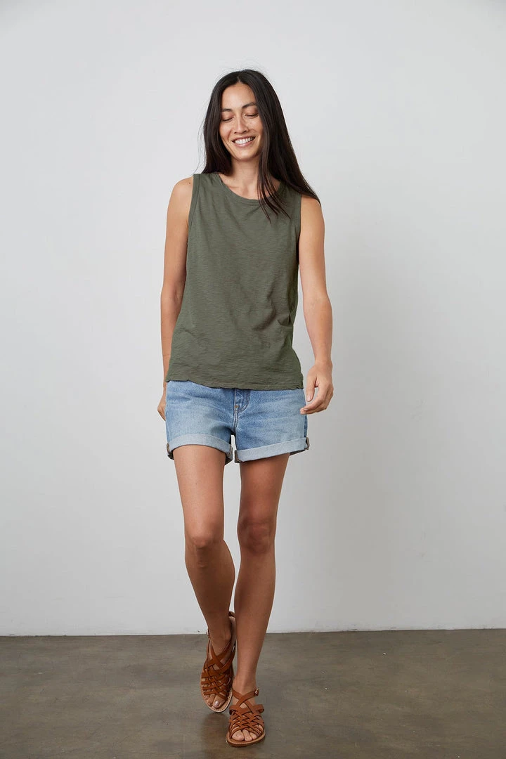 Velvet By Graham & Spencer Womens TAURUS COTTON SLUB TANK 13 Velvet By Graham & Spencer Womens TAURUS COTTON SLUB TANK