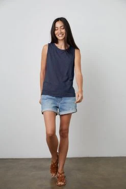 Velvet By Graham & Spencer Womens TAURUS COTTON SLUB TANK 74 Velvet By Graham & Spencer Womens TAURUS COTTON SLUB TANK