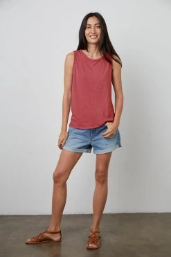 Velvet By Graham & Spencer Womens TAURUS COTTON SLUB TANK 67 Velvet By Graham & Spencer Womens TAURUS COTTON SLUB TANK
