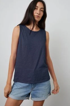 Velvet By Graham & Spencer Womens TAURUS COTTON SLUB TANK 76 Velvet By Graham & Spencer Womens TAURUS COTTON SLUB TANK