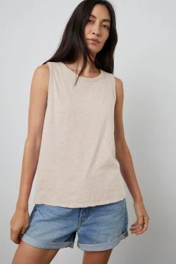 Velvet By Graham & Spencer Womens TAURUS COTTON SLUB TANK 71 Velvet By Graham & Spencer Womens TAURUS COTTON SLUB TANK
