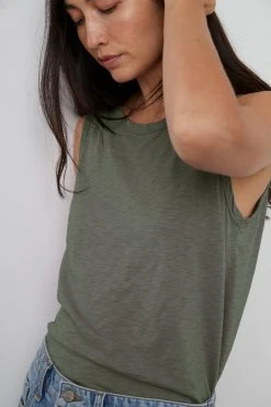 Velvet By Graham & Spencer Womens TAURUS COTTON SLUB TANK 60 Velvet By Graham & Spencer Womens TAURUS COTTON SLUB TANK