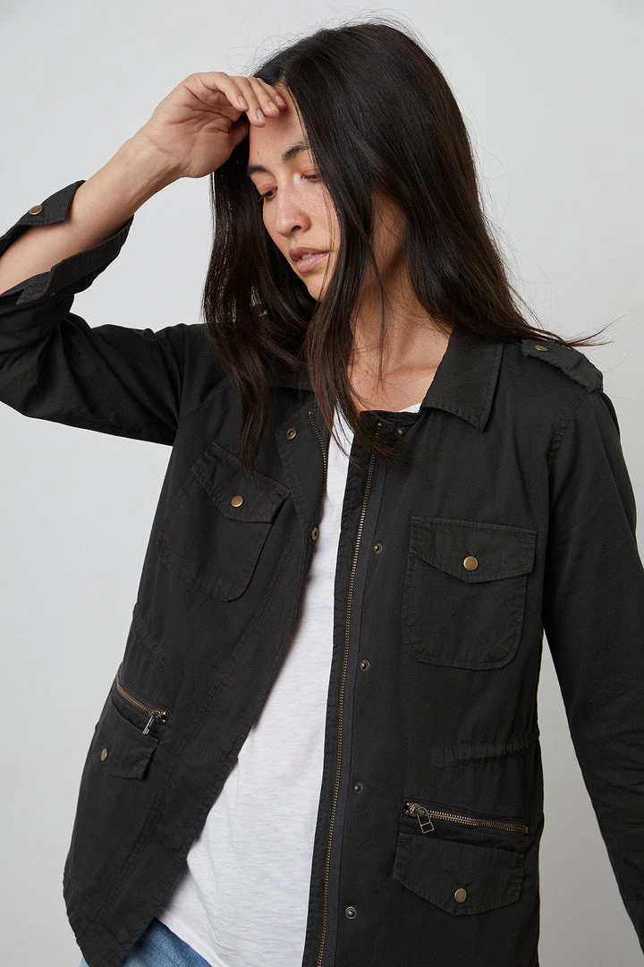 Velvet By Graham & Spencer RUBY LIGHT-WEIGHT ARMY JACKET Womens 30 Velvet By Graham & Spencer RUBY LIGHT-WEIGHT ARMY JACKET Womens