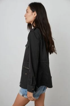 Velvet By Graham & Spencer RUBY LIGHT-WEIGHT ARMY JACKET Womens 64 Velvet By Graham & Spencer RUBY LIGHT-WEIGHT ARMY JACKET Womens