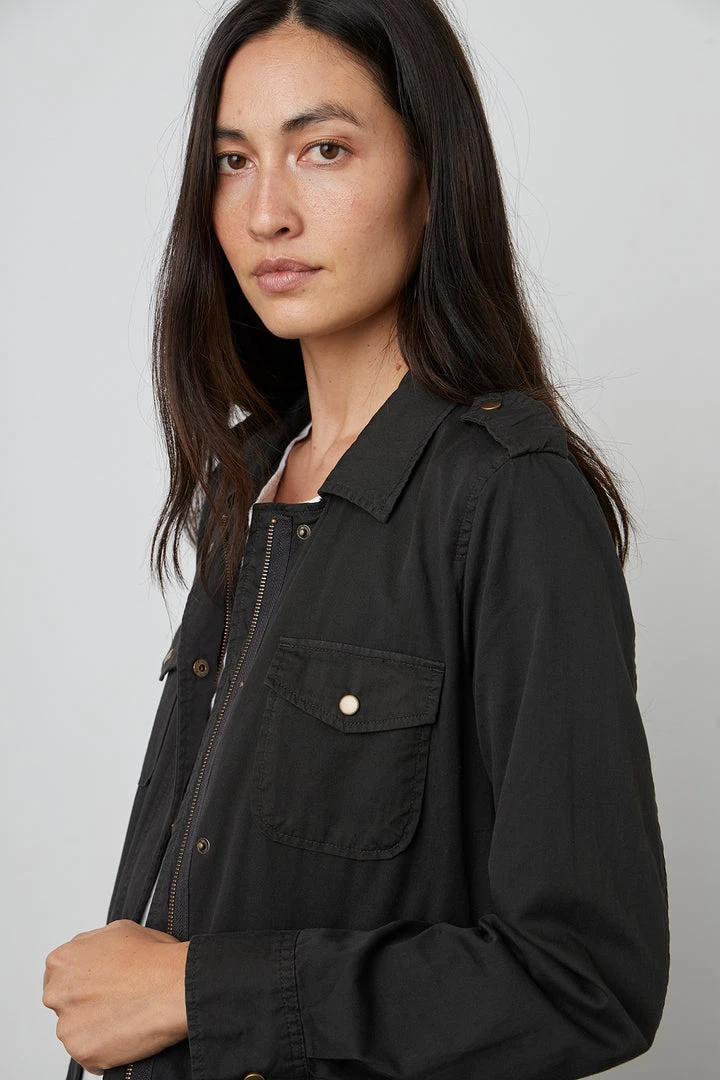 Velvet By Graham & Spencer RUBY LIGHT-WEIGHT ARMY JACKET Womens 35 Velvet By Graham & Spencer RUBY LIGHT-WEIGHT ARMY JACKET Womens