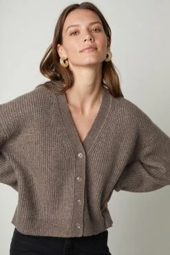 Velvet By Graham & Spencer FRIDA BUTTON FRONT CARDIGAN