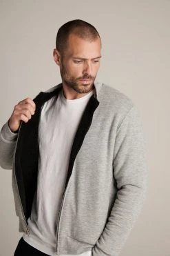 Velvet By Graham & Spencer CABE COZY JERSEY BOMBER JACKET Mens