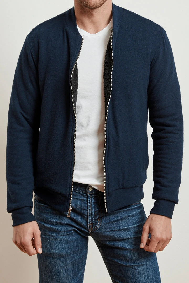 Velvet By Graham & Spencer Mens CABE COZY JERSEY BOMBER JACKET 8 Velvet By Graham & Spencer Mens CABE COZY JERSEY BOMBER JACKET
