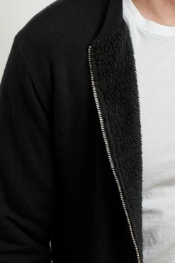 Velvet By Graham & Spencer Mens CABE COZY JERSEY BOMBER JACKET 16 Velvet By Graham & Spencer Mens CABE COZY JERSEY BOMBER JACKET