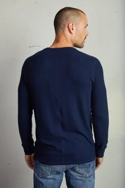 Velvet By Graham & Spencer FAUST MARLED COZY JERSEY HENLEY Mens