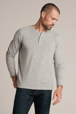 Velvet By Graham & Spencer FAUST MARLED COZY JERSEY HENLEY Mens