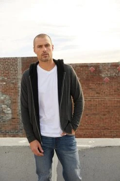 Velvet By Graham & Spencer Mens SALVADORE SHERPA LINED HOODIE