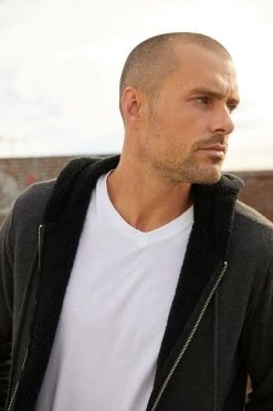 Velvet By Graham & Spencer Mens SALVADORE SHERPA LINED HOODIE