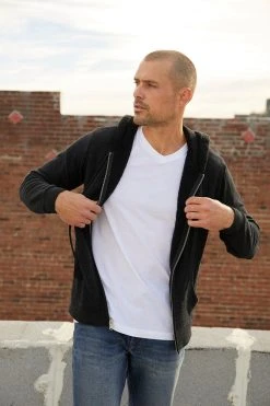 Velvet by Graham & Spencer Sales 30 Velvet By Graham & Spencer Mens SALVADORE SHERPA LINED HOODIE