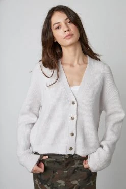 Velvet By Graham & Spencer MAGGIE BUTTON FRONT CARDIGAN Womens