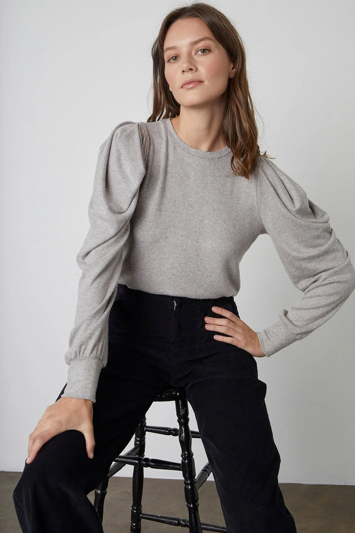 Velvet By Graham & Spencer Womens BIANCA PUFF SLEEVE TOP 4 Velvet By Graham & Spencer Womens BIANCA PUFF SLEEVE TOP