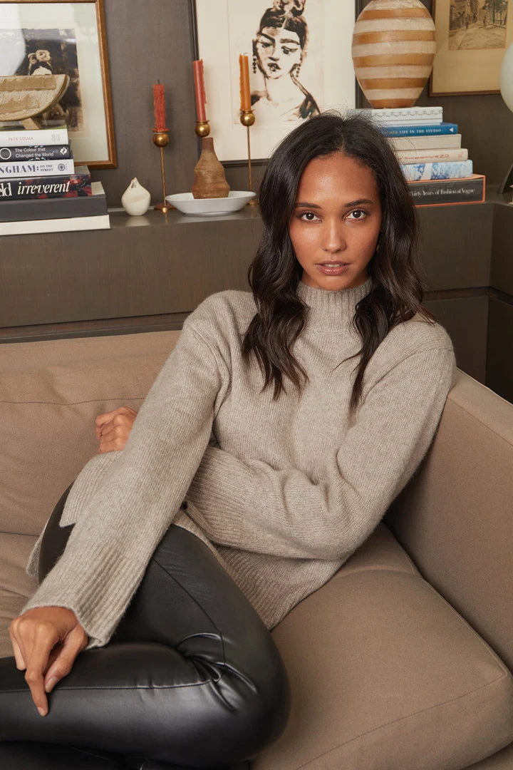 Velvet By Graham & Spencer Womens DANNY MOCK NECK SWEATER 4 Velvet By Graham & Spencer Womens DANNY MOCK NECK SWEATER