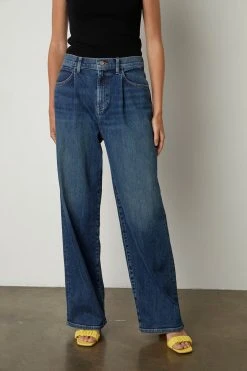 Velvet By Graham & Spencer Womens HARLOW HIGH RISE WIDE LEG DENIM