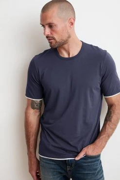 Velvet By Graham & Spencer ELIJAH REVERSIBLE DOUBLE LAYER TEE Mens