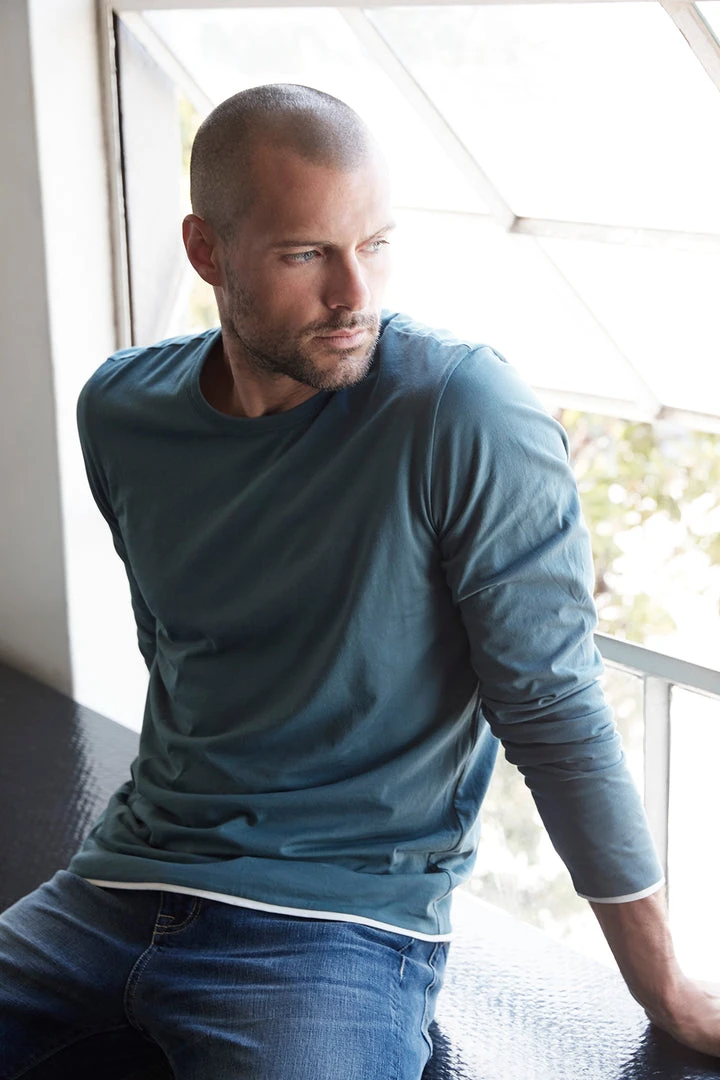 Velvet By Graham & Spencer STEPHEN REVERSIBLE COTTON LONG SLEEVE TEE 3 Velvet By Graham & Spencer STEPHEN REVERSIBLE COTTON LONG SLEEVE TEE