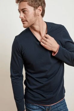 Velvet By Graham & Spencer Mens STEPHEN REVERSIBLE COTTON LONG SLEEVE TEE 13 Velvet By Graham & Spencer Mens STEPHEN REVERSIBLE COTTON LONG SLEEVE TEE