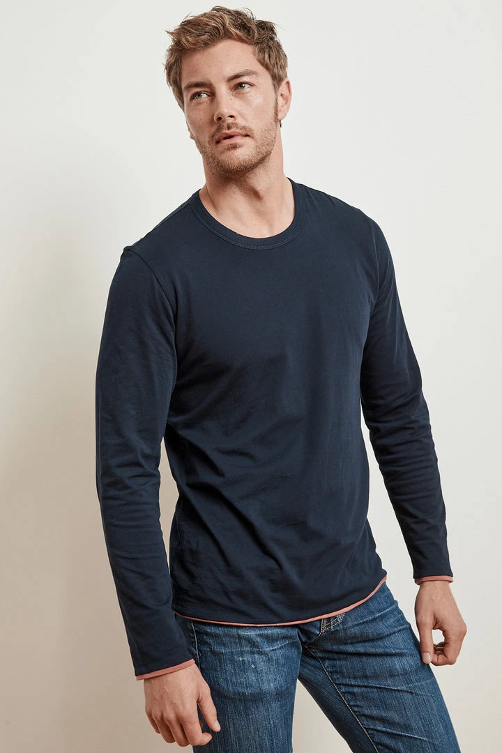 Velvet By Graham & Spencer Mens STEPHEN REVERSIBLE COTTON LONG SLEEVE TEE 3 Velvet By Graham & Spencer Mens STEPHEN REVERSIBLE COTTON LONG SLEEVE TEE