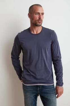 Velvet By Graham & Spencer STEPHEN REVERSIBLE COTTON LONG SLEEVE TEE 17 Velvet By Graham & Spencer STEPHEN REVERSIBLE COTTON LONG SLEEVE TEE