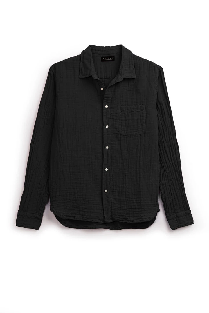 Velvet By Graham & Spencer ELTON COTTON WOVEN BUTTON-UP SHIRT Mens 4 Velvet By Graham & Spencer ELTON COTTON WOVEN BUTTON-UP SHIRT Mens