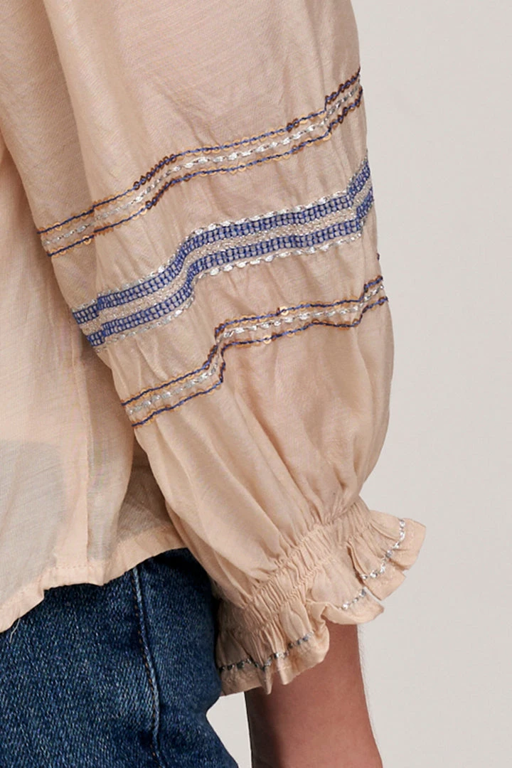 Velvet By Graham & Spencer SANDRA BOHO BLOUSE Womens 7 Velvet By Graham & Spencer SANDRA BOHO BLOUSE Womens