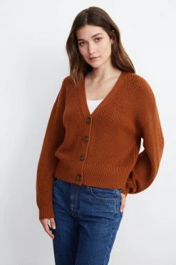 Velvet By Graham & Spencer Womens RILEY BUTTON-UP CARDIGAN