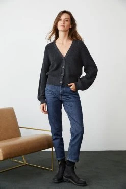 Velvet By Graham & Spencer Womens RILEY BUTTON-UP CARDIGAN