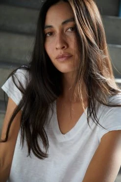 Velvet By Graham & Spencer JILIAN ORIGINAL SLUB V-NECK TEE