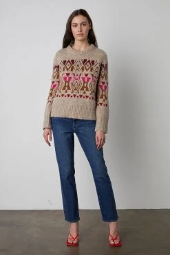 Velvet By Graham & Spencer CHEYENNE FAIR ISLE SWEATER Womens