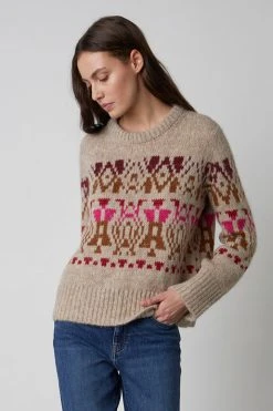 Velvet by Graham & Spencer Sales 50 Velvet By Graham & Spencer CHEYENNE FAIR ISLE SWEATER Womens