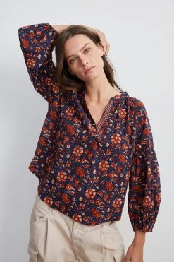 Velvet By Graham & Spencer NOAH HALF PLACKET BLOUSE 9 Velvet By Graham & Spencer NOAH HALF PLACKET BLOUSE
