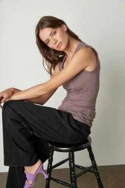Velvet By Graham & Spencer Womens ESTINA GAUZY WHISPER FITTED TANK TOP 13 Velvet By Graham & Spencer Womens ESTINA GAUZY WHISPER FITTED TANK TOP