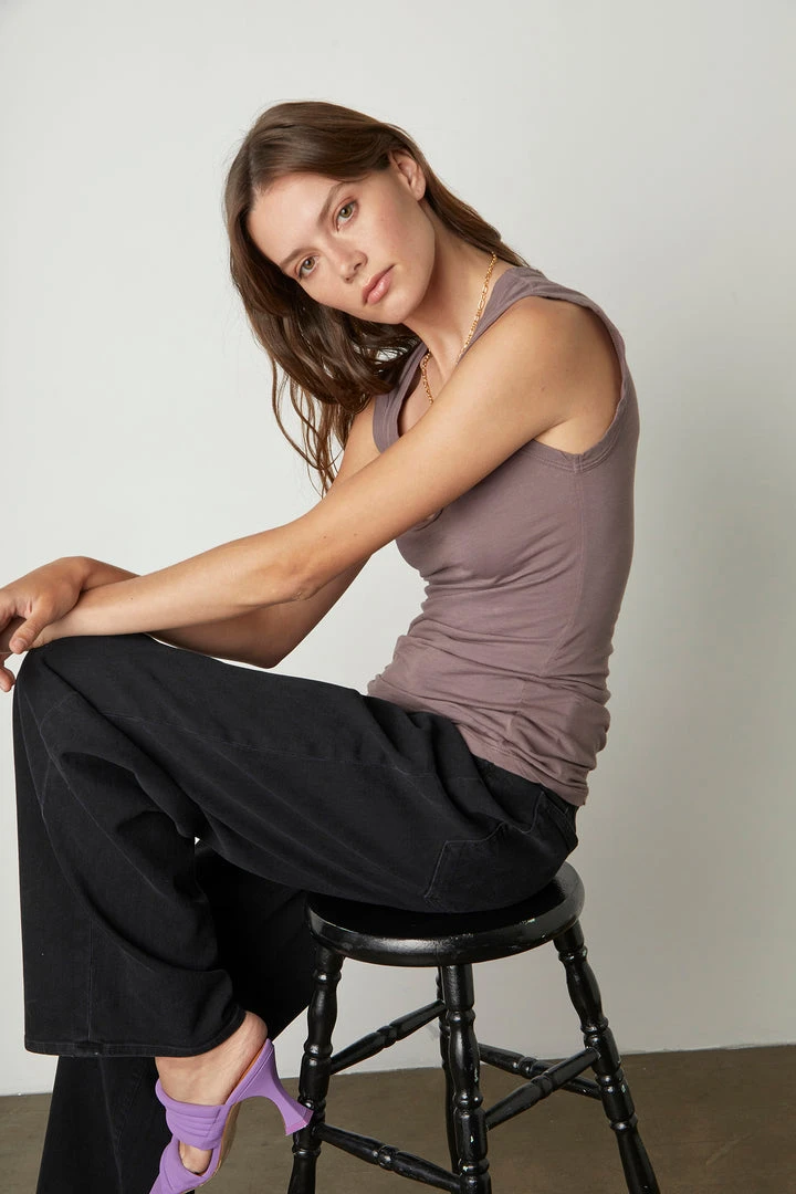 Velvet By Graham & Spencer Womens ESTINA GAUZY WHISPER FITTED TANK TOP 7 Velvet By Graham & Spencer Womens ESTINA GAUZY WHISPER FITTED TANK TOP