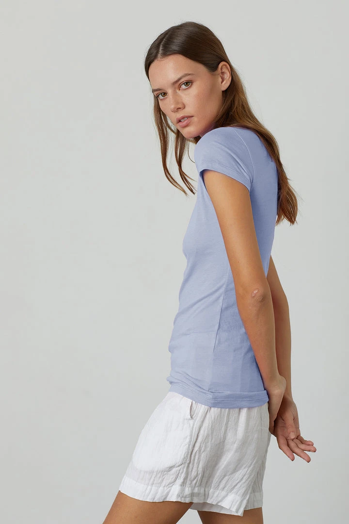 Velvet By Graham & Spencer Womens JEMMA GAUZY WHISPER FITTED CREW NECK TEE 22 Velvet By Graham & Spencer Womens JEMMA GAUZY WHISPER FITTED CREW NECK TEE