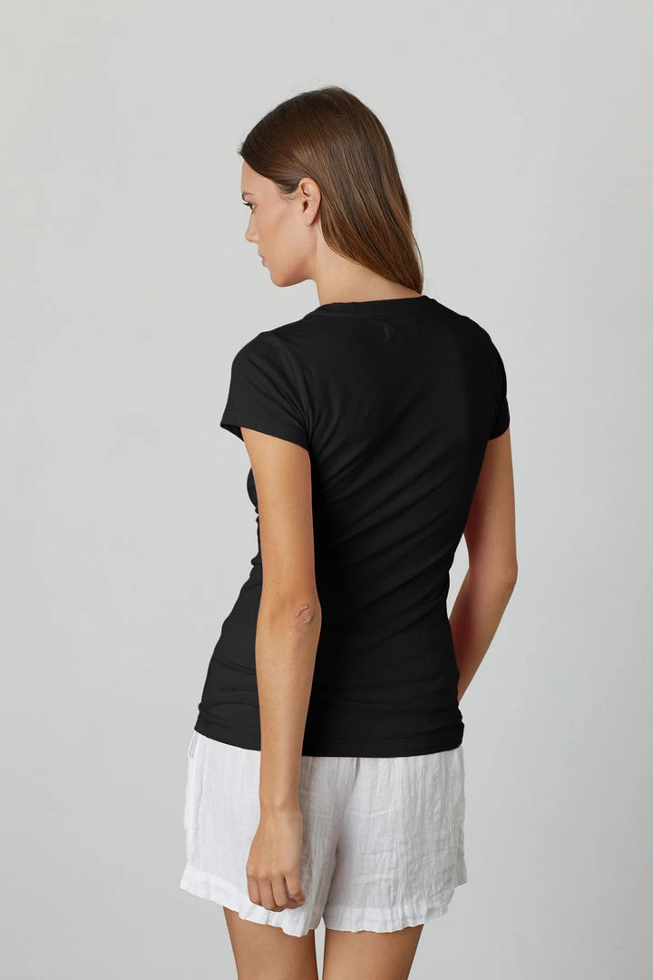 Velvet By Graham & Spencer Womens JEMMA GAUZY WHISPER FITTED CREW NECK TEE 6 Velvet By Graham & Spencer Womens JEMMA GAUZY WHISPER FITTED CREW NECK TEE