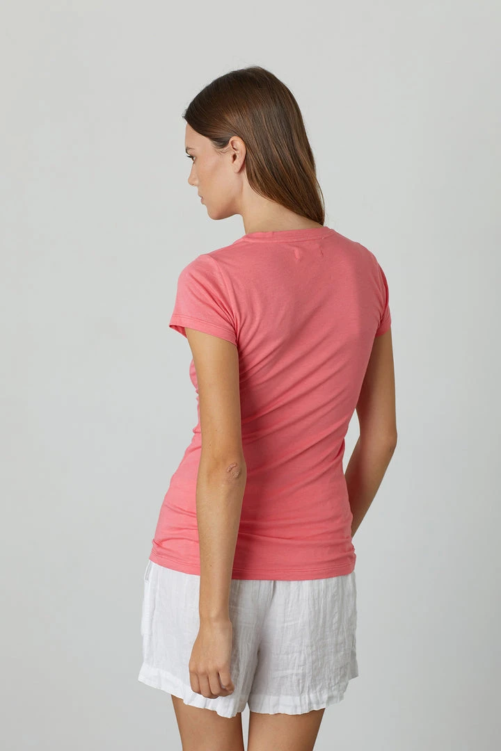 Velvet By Graham & Spencer Womens JEMMA GAUZY WHISPER FITTED CREW NECK TEE 19 Velvet By Graham & Spencer Womens JEMMA GAUZY WHISPER FITTED CREW NECK TEE