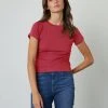 Velvet By Graham & Spencer NINA CROPPED CREW NECK TEE Womens 1 Velvet By Graham & Spencer NINA CROPPED CREW NECK TEE Womens